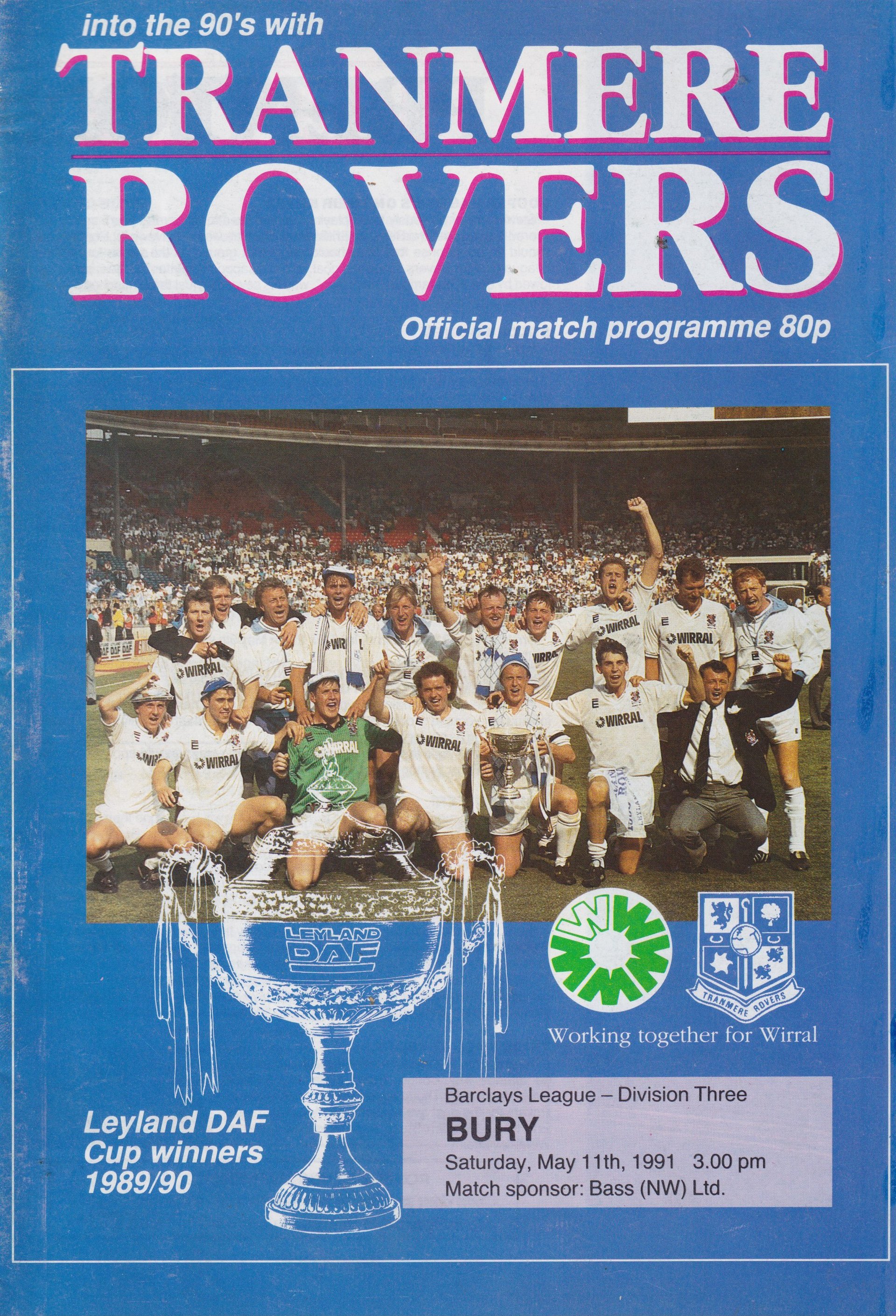 Tranmere Rovers v Bury match programme